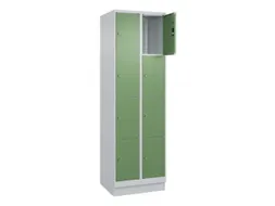 lockerkast,HxBxD 1950x600x500mm,2x4vakken,vak B 300mm,cil.-slot,sokkel