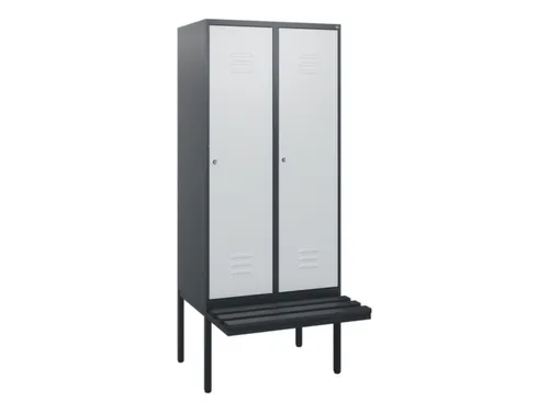 locker met bank,HxBxD 1950x800x815mm,2vak,vak B 400mm,cil.-slot