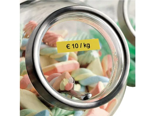 Labeltape Dymo 45018 D1 S0720580 12mmx7m zwart op geel