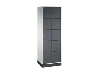 lockerkast,RAL 7035/RAL 7021,HxBxD 1950x620x500mm,2x5vakken,cil.-slot - 2