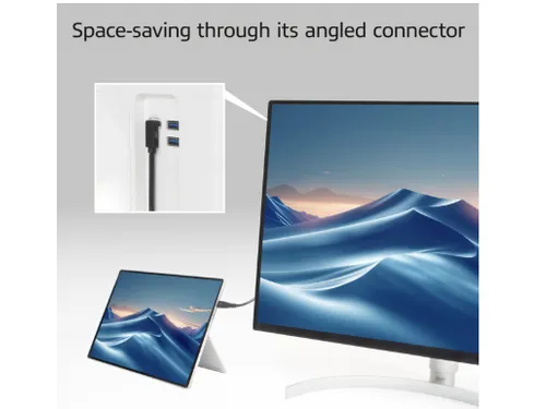 Kabel ACT USB-C standaard naar USB-C hoek boven/beneden 10Gbps 2m