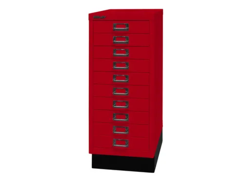 kantoor-ladekast HxBxD 670x279x380mm 10 laden romp kardinaalrood staal
