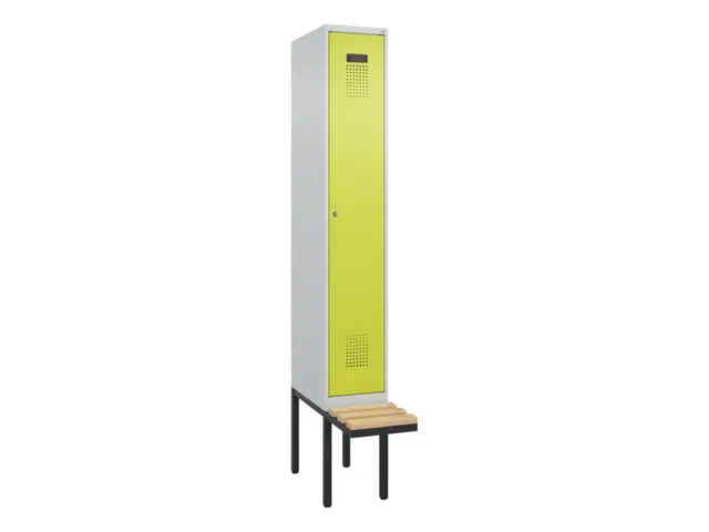 locker met bank,voor scheiding van kleding,HxBxD 2120x300x815mm,1vak