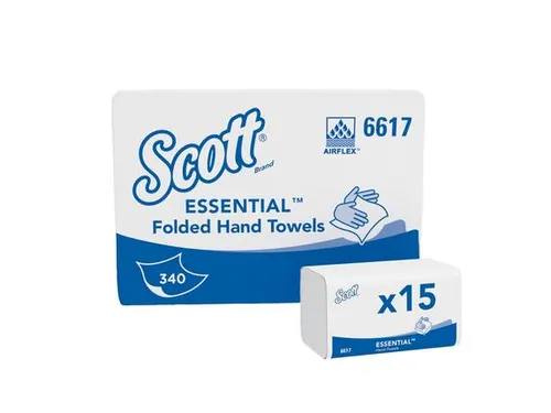 Scott 6617 Essential Vouwhanddoek klein 1-laags wit 15x340 stuks