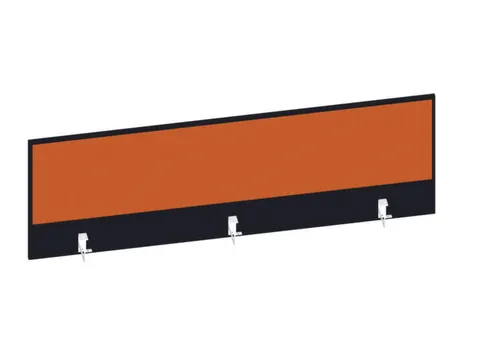 baliepaneel,v. bureau,aanbouw achter,B 1600mm,CC-zwart,BN3012-oranje