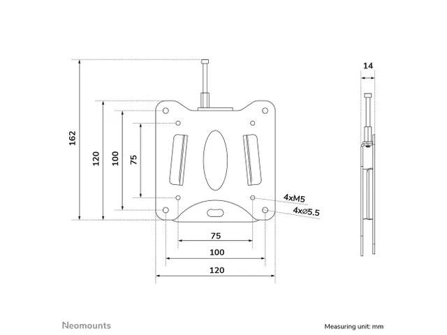 Support mural pour tablette Neomounts WL15-633BL1 Max. 3kg fixe