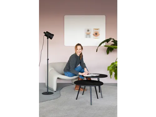 Mat Glasbord 100x200cm Warm Grey Ronde Hoeken