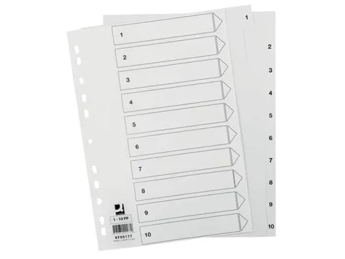 Tabbladen PP Set 1-10 Met Indexblad A4 11-Gaats Wit Personaliseerbaar