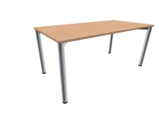 vergadertafel HxBxD 72x160x80cm rechthoekig beuken 4voeten Alu - 1