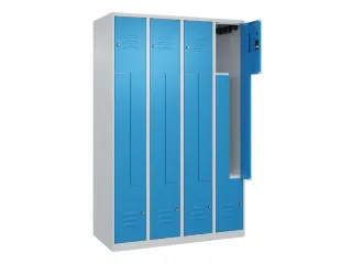 Z-garderobekast,HxBxD 1850x1200x500mm,vak B 150/300mm,cil.-slot - 2