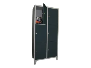 lockerkast,HxBxD 1850x800x500mm,2x3vakken,RAL7035,front RAL7016 - 2