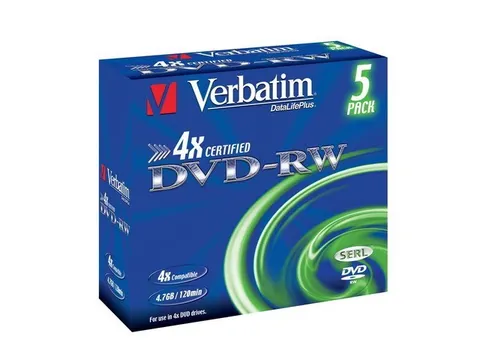 Verbatim DVD-RW 4.7GB 4X spindel van 10 stuks