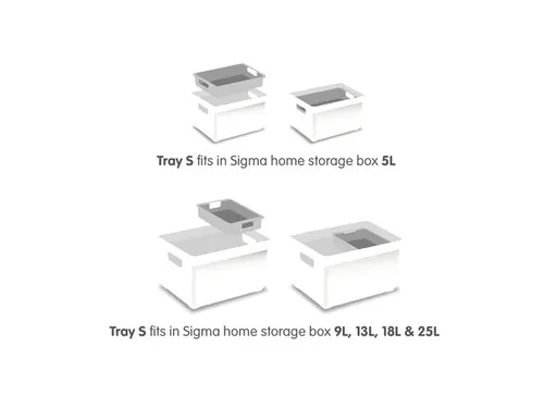 Sigma Home tray maat S lichtgrijs - buitenmaten 24,4x16,1x4,4cm