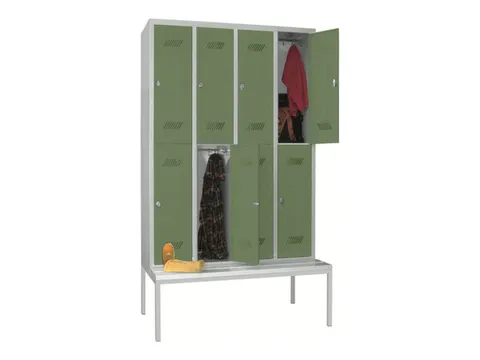 banklocker,dubbeldeks,HxBxD 2150x1200x800mm,RAL7035,front RAL6011