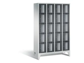Lockerkast 1850x1190x500mm 4x5 vakken Cilinderslot Poten, RAL7021 - 2