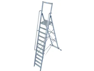 verrijdbare treden-platformladder eenzijdig 12treden stand H 2 8m - 1