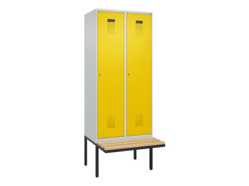 locker met bank,HxBxD 2120x800x815mm,2vak,vak B 400mm,cilinderslot