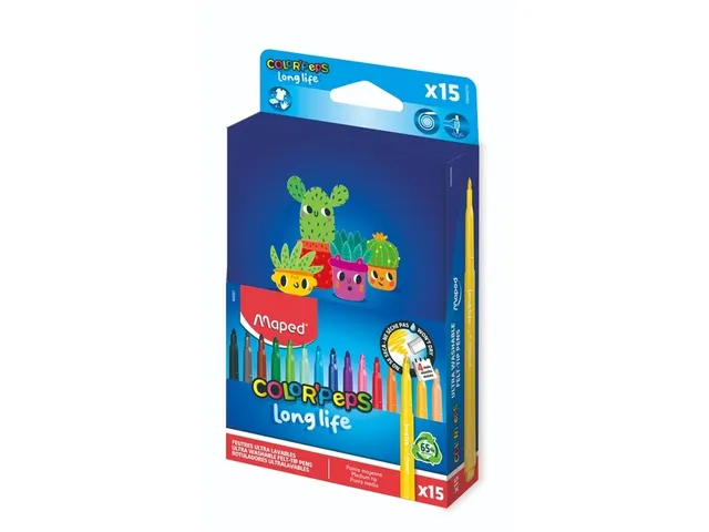 Feutre de coloriage Maped Color’Peps Long Life 2.0 boîte 15 pièces