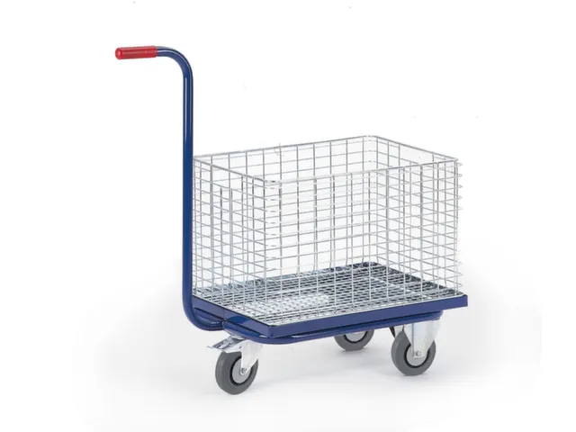 rolplateau met duwstang,draagverm. 200kg,laadvl. LxB 610x410mm