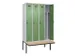 locker met bank,voor scheiding van kleding,HxBxD 2120x1200x815mm,4vak