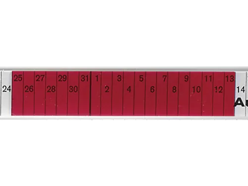 insteekbord,HxB 27x76mm,kunststof,rood transparant
