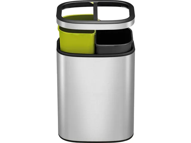 Afvalbak Mat Rvs OLI-Cube Open Top Bin 20+20 Liter