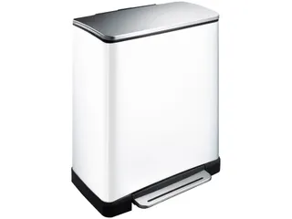 E-Cube recycling pedaalemmer 28+18 Liter Wit Mat RVS - 1