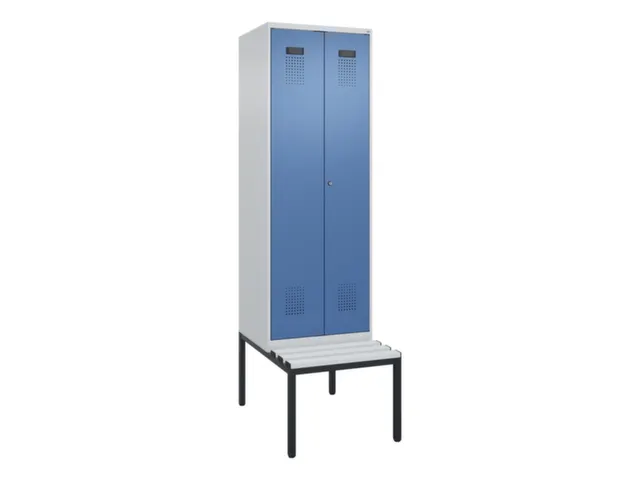 locker met bank,voor scheiding van kleding,HxBxD 2120x600x815mm,2vak