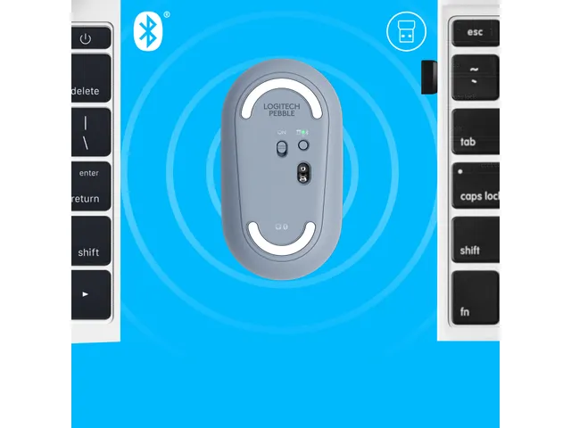 Logitech Pebble M350 Muis Blauw Grijs