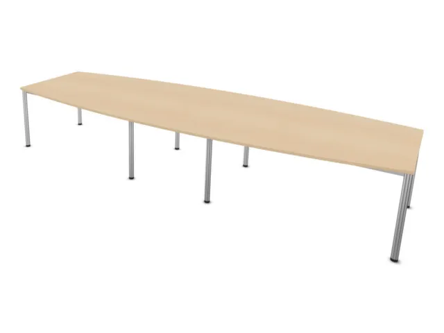 Table de conférence forme de fût 740x4000x1400mm 4 pieds NE-érable