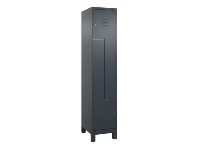 Z-garderobekast,HxBxD 1950x400x500mm,vak B 200/400mm,cil.-slot,voeten