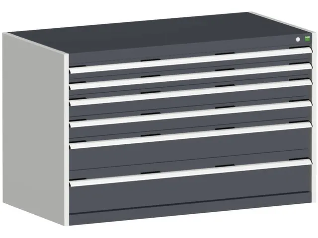 ladekast 800x1300x650mm 6laden zware lasten RAL7035 front RAL7016