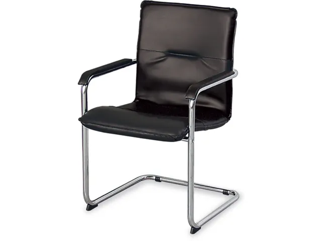 Beklede Stoel Swingframe Verchroomd Zwart Kunstleer Armleuningen