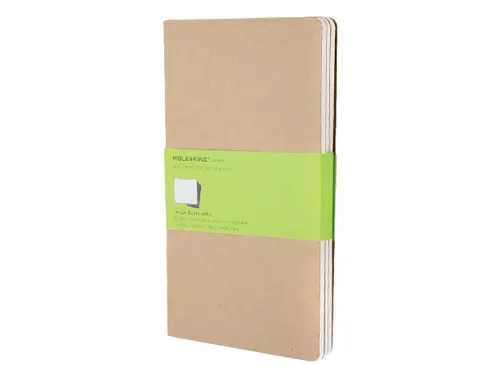 Schrift Moleskine 130x210mm blanco 160 pagina's 70gr kraft set à 3 st