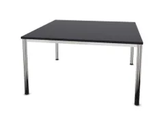vergadertafel HxBxD 74x140x140cm vierkant 4voeten verchroomd CC-zwart
