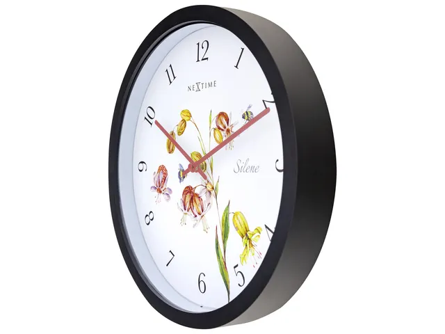 Buitenklok Nextime dia 30.5cm Silene cijfers, zwarte rand witte wijzer