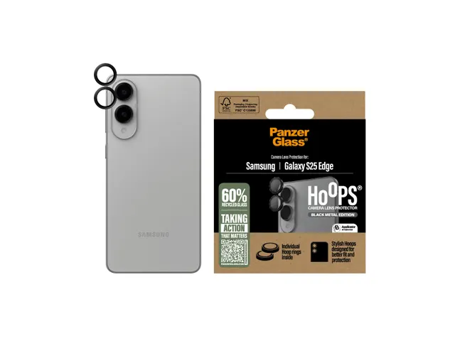 PanzerGlass Hoops Camera Lens Protector Black Samsung S25 Edge, S
