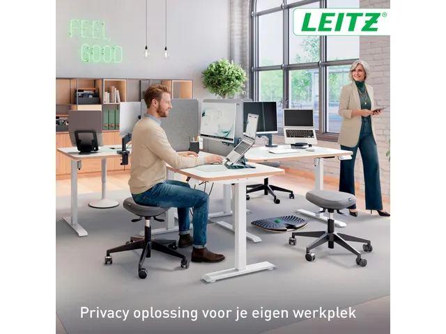 Bureauscherm Leitz in hoogte verstelbaar 70x80cm