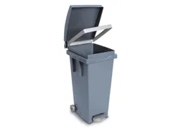 Pedaalemmers Kunststof 80 Liter 790x370x510mm Verrijdbaar Grijs