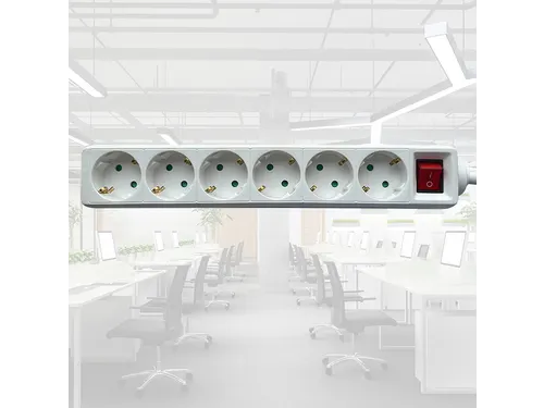 Stekkerdoos BRASQ 6 voudig 3 meter wit