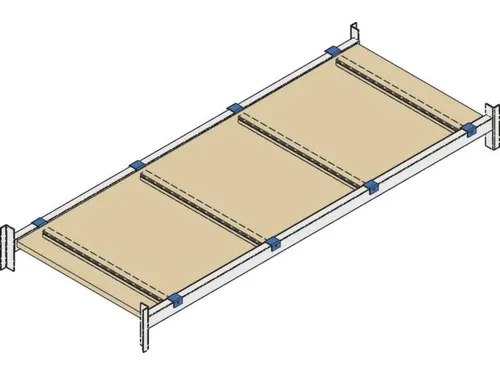 houten vloer,v. palletstelling,BxD 2700x800mm,dikte 38mm,vakl. 2200kg