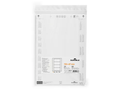 Papieren inserts voor documenthouders 150x67mm (80 kaartjes)