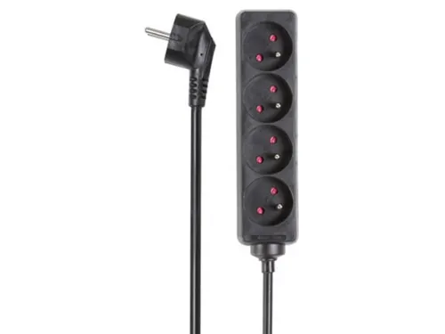 4-Voudige Stekkerdoos - 5m Kabel - Zwart - Penaarde