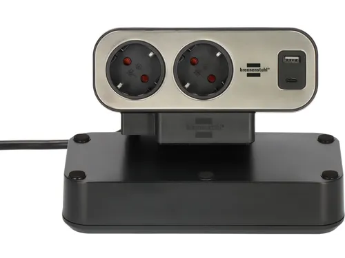Stekkerdoos Brennenstuhl Estilo bureau duplex 10-voudig 1 USB C, 1 USB