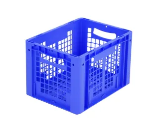 Euronorm Stapelkrat Pp 270x400x300mm Wand/bodem Open Blauw 26l - 1