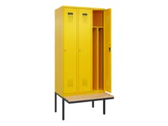 locker met bank,voor scheiding van kleding,HxBxD 2120x900x815mm,3vak
