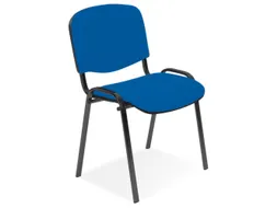 Bezoekersstoel,4Voeten Ovale Buis Zwart,Zitting Stof Blauw