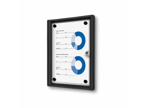 Vergrendelbaar Muurvitrine Magnetisch Economy 1xA4 Zwart