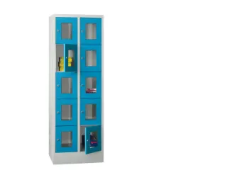 lockerkast,HxBxD 1850x600x500mm,2x5vakken,RAL7035,front RAL5012 - 2