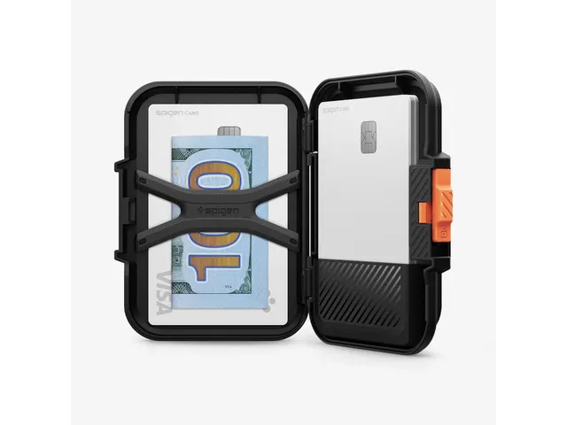 Spigen AFA06031 iPhone Lock Fit Wallet MagSafe zwart